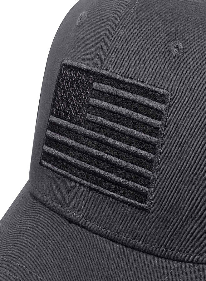 MixYoke American Flag Baseball Cap for Men Women, Tactical-Inspired Patriotic Design with USA Flag Embroidery & Adjustable Fit Dark Grey - Image 4